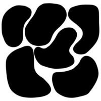 Organic random spot. Organic abstract irregular shapes, stone or black blobs. Abstract pebble silhouettes, blotch and inkblot. Simple liquid splodge elements water forms. minimal bubble. vector