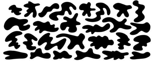 Organic blob shape, abstract amoeba spot, irregular fluid element set. Simple flat abstract splodge, amoeba blob, liquid shape graphic design element. illustration isolated on white background. vector
