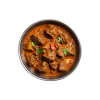 Traditional Mutton Curry in an Iron Pan Isolated on a Transparent Background. Mutton Curry Isolated on a Transparent Background png