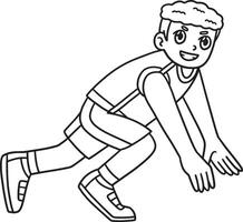 Track and Field Athlete Ready to Sprint Isolated vector