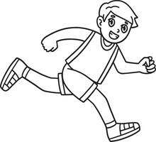 Track and Field Athlete Running Isolated Coloring vector