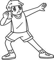 Track and Field Athlete in Shot Put Isolated vector
