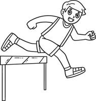 Track and Field Athlete Jumping a Hurdle Isolated vector