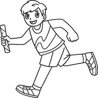 Track and Field Athlete with Relay Baton Isolated vector