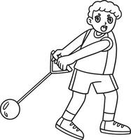 Track and Field Athlete in Hammer Throw Isolated vector