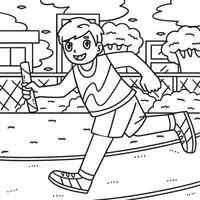 Track and Field Athlete Running with Relay Baton vector