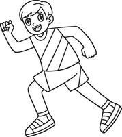 Track and Field Athlete Sprinting Isolated vector