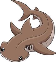 Bonnethead Shark Cartoon Colored Clipart vector