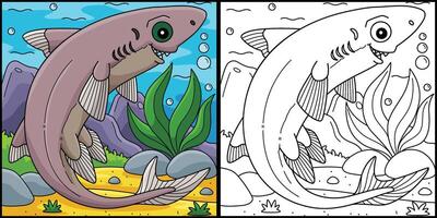 Dwarf Lantern Shark Coloring Page Illustration vector