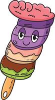 Twisted Ice Cream Cartoon Colored Clipart vector