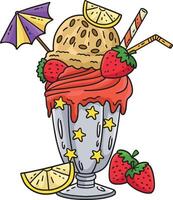 Ice Cream Shake Cartoon Colored Clipart vector