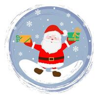 Card with cute Santa Claus. Colorful design for social media communication, networking, website badges, greeting cards, posters and more. vector