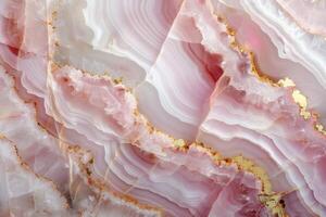 abstract background made of pink and white onix with golden veins photo
