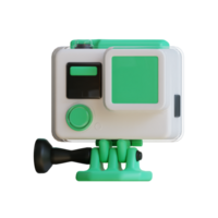 Green and white action camera. Perfect for capturing adventures. png