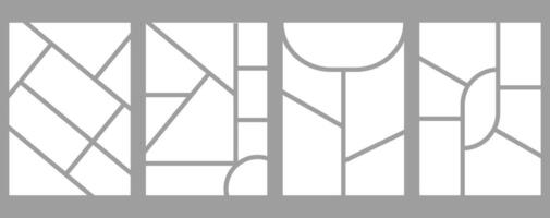 Set of templates minimalistic geometric photo frames. Mood board or photo image layout. Simple trendy geometric design vector