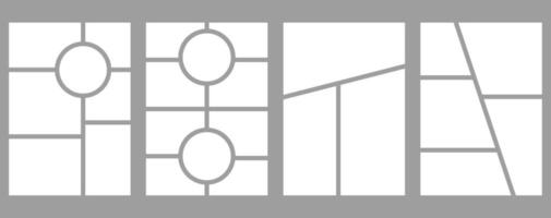Set of templates minimalistic geometric photo frames. Mood board or photo image layout. Simple trendy geometric design vector