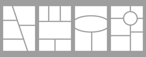 Set of templates minimalistic geometric photo frames. Mood board or photo image layout. Simple trendy geometric design vector