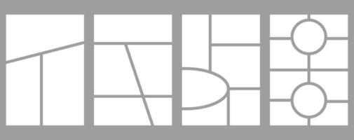 Set of templates minimalistic geometric photo frames. Mood board or photo image layout. Simple trendy geometric design vector