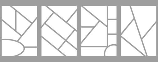 Set of templates minimalistic geometric photo frames. Mood board or photo image layout. Simple trendy geometric design vector
