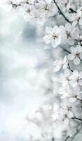 Delicate white flowers arranged on a soft background for an elegant spring display photo