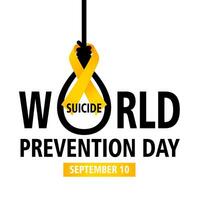 World Suicide Prevention Day concept with awareness ribbon. Design for poster, greeting card, banner, and background. 04 vector