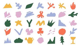 naive abstract and cutout shapes illustration vector