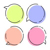 speech bubble line. cute bubble talk with empty comment 02 vector
