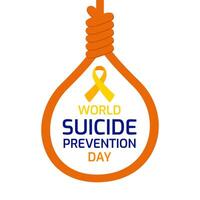 World Suicide Prevention Day concept with awareness ribbon. Design for poster, greeting card, banner, and background. vector