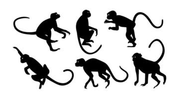 Monkey silhouette simple illustration vector