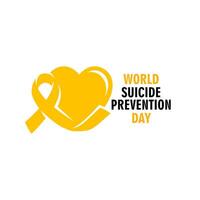 World Suicide Prevention Day concept with awareness ribbon. Colorful illustration for web and printing. vector