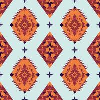 Abstract fabric seamless pattern in a Winter Tone colors, American Indian tribe style, geometric style vector