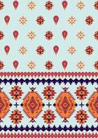 Winter Tone colors, Abstract fabric seamless pattern in a geometric style, American Indian tribe style vector