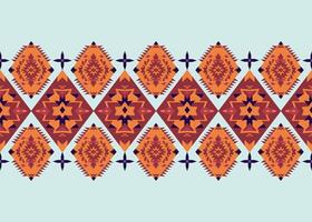 Abstract fabric seamless pattern in a geometric style. American Indian tribe style, Winter Tone colors vector