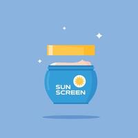 sunscreen bottle icon in the form of small pots with open caps vector