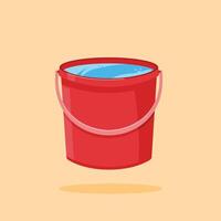 red plastic bucket icon. simple household equipment illustration. suitable for poster and web icon use vector