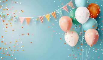Colorful Balloons and Confetti at a Festive Celebration photo