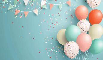 Colorful Balloons and Confetti at a Festive Celebration photo