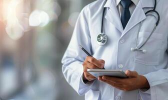 Doctor Writing Notes in a Hospital During Daytime photo