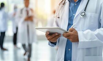 Doctor Writing Notes in a Hospital During Daytime photo