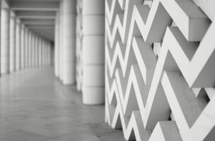 Triangular Patterns on a White Textured Wall Interior Design photo