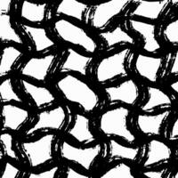 Square hand drawn checkered pattern, pencil black thick hatching on white background. Curved texture crosshatch, scribbles, strokes and lines, sketch. vector