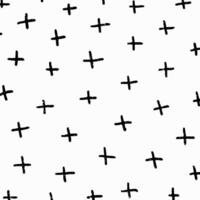 Square hand drawn pattern, textured pencil crosses on white background. Grunge doodle illustration, crosshatch lines, organic shapes, scribble elements. vector