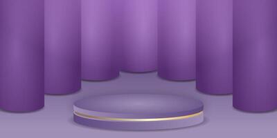 3d background products display podium with platform. stand to show cosmetic product on podium 3d. Stage showcase on pedestal display background studio vector
