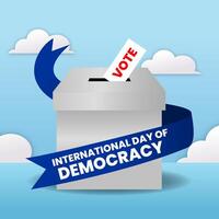 International Day of Democracy background illustration design with clouds in the sky vector
