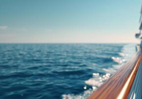 Cruise Ship Deck Overlooking Sparkling Ocean on a Bright Sunny Day photo