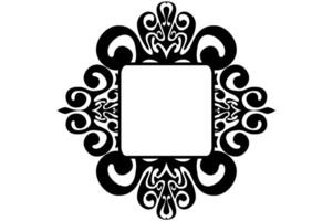 Black Swirl Wave Border Frame Ornament vector