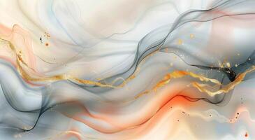 Abstract Swirling Patterns of Gray and Orange in a Modern Art Design photo