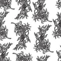 seamless pattern with Christmas Twig with decorations, cones vector