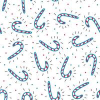 design of Christmas pattern with candy canes vector