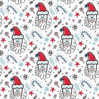 Christmas seamless pattern with santa claus and . illustration vector